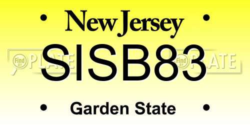 SISB83 New Jersey License Plate
