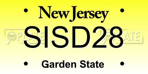 SISD28 New Jersey License Plate