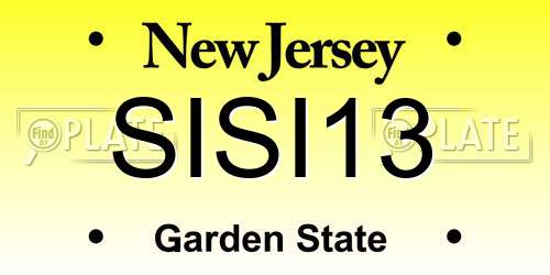 SISI13 New Jersey License Plate