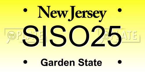 SISO25 New Jersey License Plate