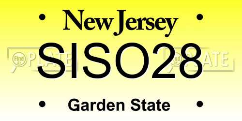 SISO28 New Jersey License Plate
