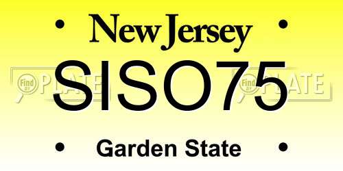 SISO75 New Jersey License Plate