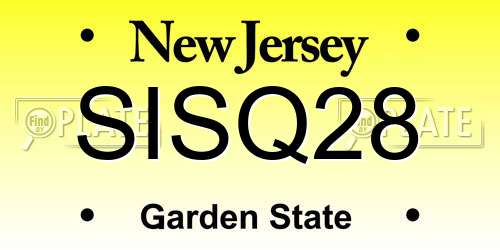 SISQ28 New Jersey License Plate