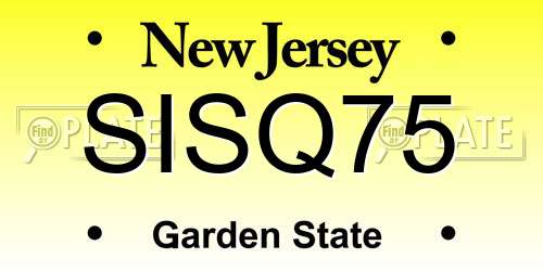 SISQ75 New Jersey License Plate