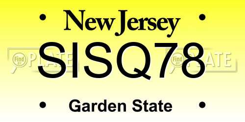 SISQ78 New Jersey License Plate