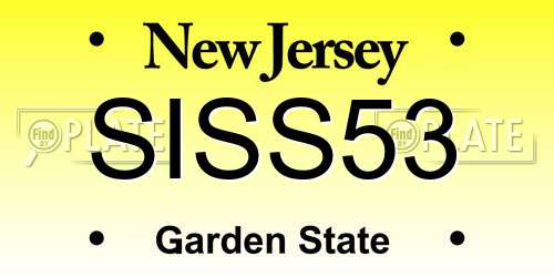 SISS53 New Jersey License Plate