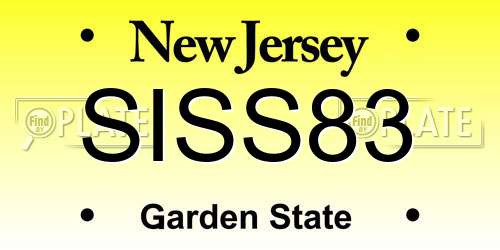 SISS83 New Jersey License Plate