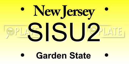 SISU2 New Jersey License Plate