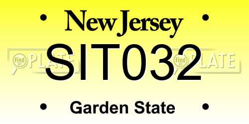 SIT032 New Jersey License Plate