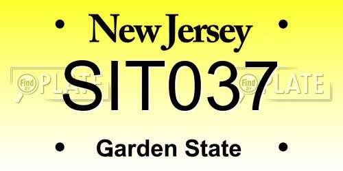 SIT037 New Jersey License Plate