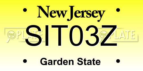 SIT03Z New Jersey License Plate