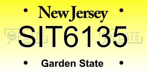 SIT6135 New Jersey License Plate