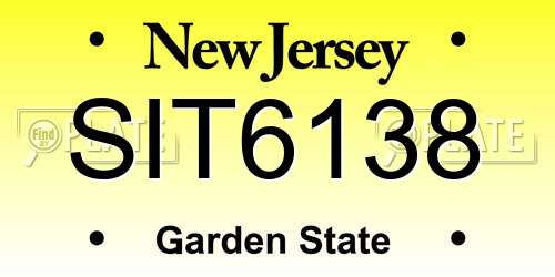 SIT6138 New Jersey License Plate