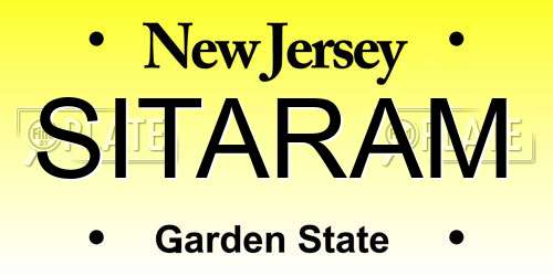 SITARAM New Jersey License Plate