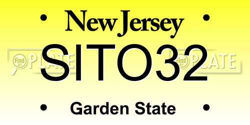 SITO32 New Jersey License Plate