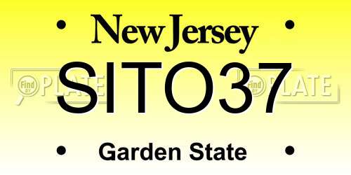 SITO37 New Jersey License Plate