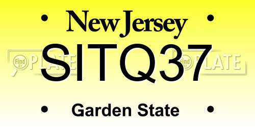 SITQ37 New Jersey License Plate