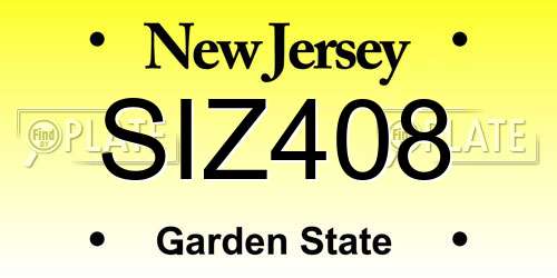 SIZ408 New Jersey License Plate