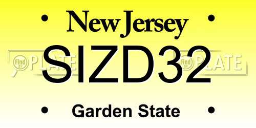 SIZD32 New Jersey License Plate