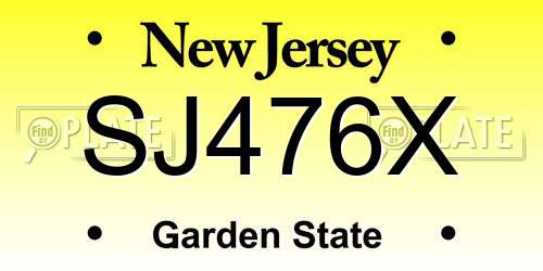 SJ476X New Jersey License Plate