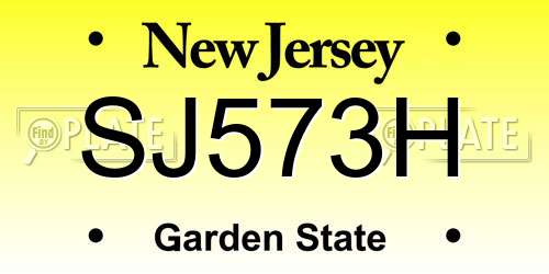 SJ573H New Jersey License Plate