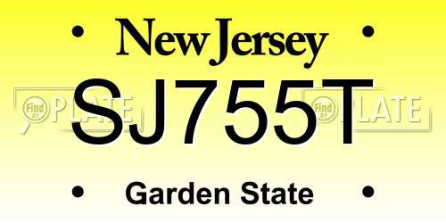 SJ755T New Jersey License Plate