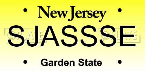 SJASSSE New Jersey License Plate