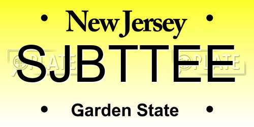 SJBTTEE New Jersey License Plate