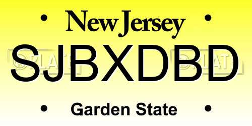 SJBXDBD New Jersey License Plate
