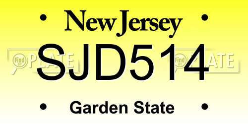 SJD514 New Jersey License Plate