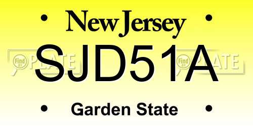 SJD51A New Jersey License Plate
