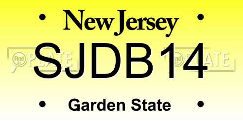 SJDB14 New Jersey License Plate