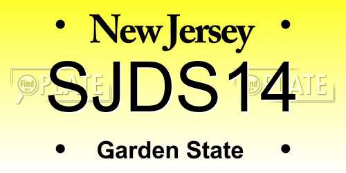 SJDS14 New Jersey License Plate