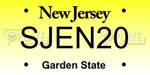 SJEN20 New Jersey License Plate