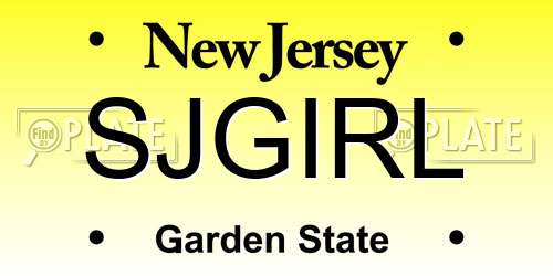 SJGIRL New Jersey License Plate