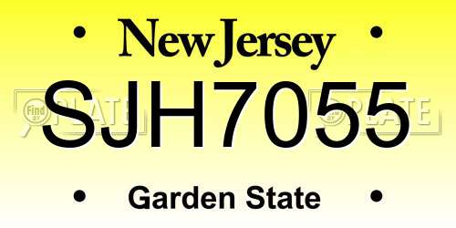SJH7055 New Jersey License Plate