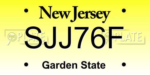 SJJ76F New Jersey License Plate