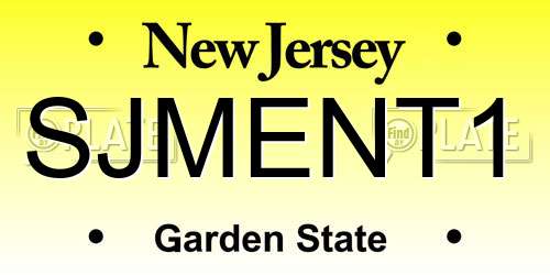 SJMENT1 New Jersey License Plate