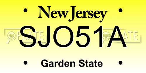 SJO51A New Jersey License Plate