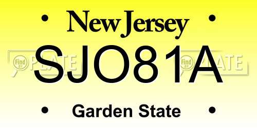 SJO81A New Jersey License Plate