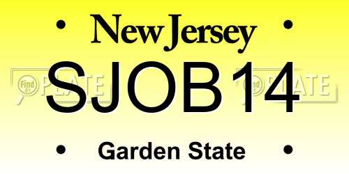 SJOB14 New Jersey License Plate