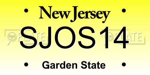 SJOS14 New Jersey License Plate