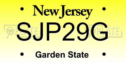 SJP29G New Jersey License Plate