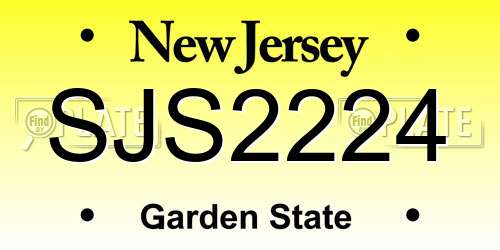 SJS2224 New Jersey License Plate