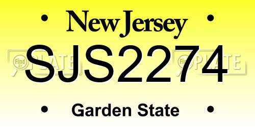 SJS2274 New Jersey License Plate