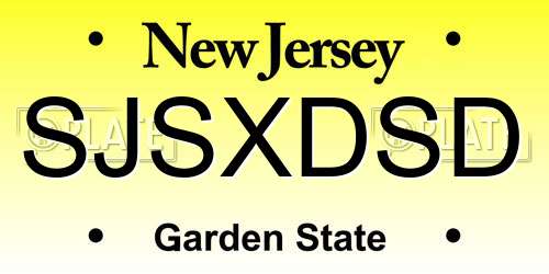 SJSXDSD New Jersey License Plate