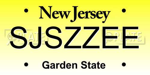 SJSZZEE New Jersey License Plate