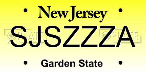SJSZZZA New Jersey License Plate