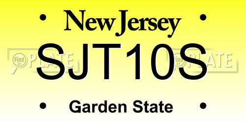 SJT10S New Jersey License Plate