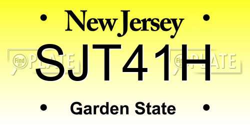 SJT41H New Jersey License Plate